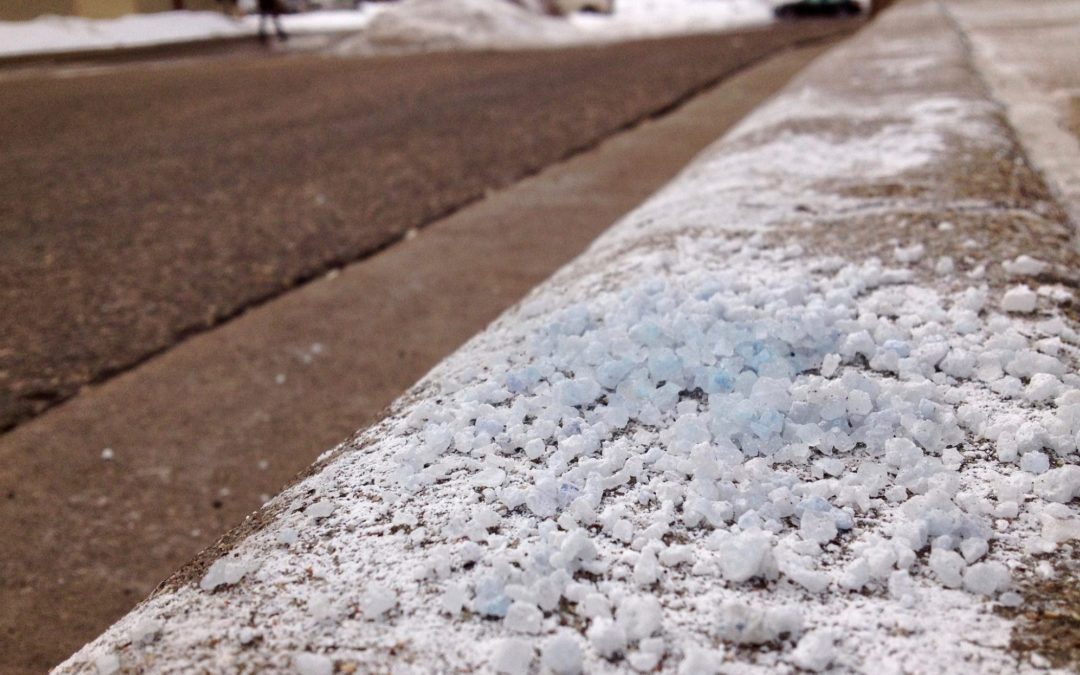 salting sidewalks